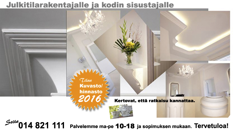 Nostata kiinteistösi ARVOA AIDOILLA kipsilistoilla - T e r v e t u l o a !